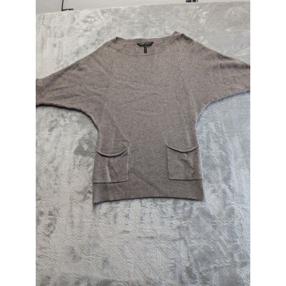 BCBGMAXAZRIA Gray Dolman Tunic Sweater Pockets Angora Wool Blend Women’s S